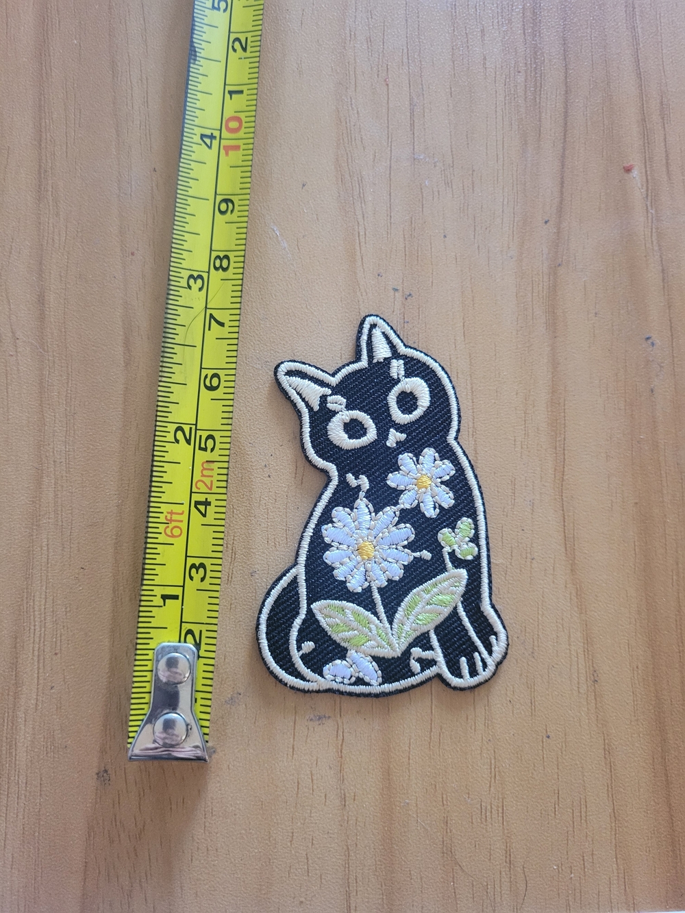 🎃BUY 2 GET 1 FREE🎃Black Floral Cat Embroidered Patch -